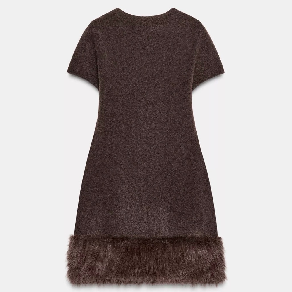 Zara Faux Fur Knit dress